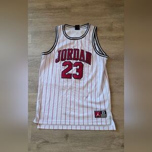 Jordan Nike Big Boys' 23 Pinstripe Jersey-White Size XL
